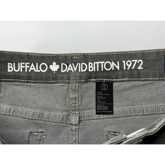 Buffalo David Bitton Men's Ash-X Slim Stretch Gray Denim Jeans - Size 30x29.5 - Picture 6 of 8